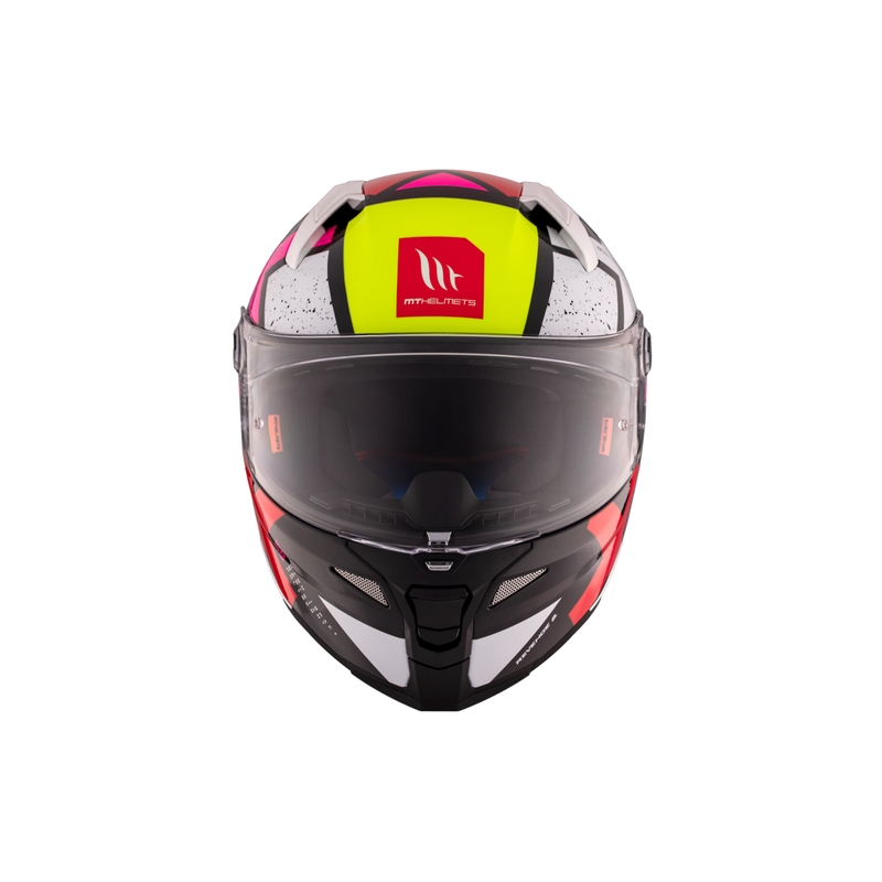 Casca moto integrala MT REVENGE 2 S Light CO alb-roz-galben lucios