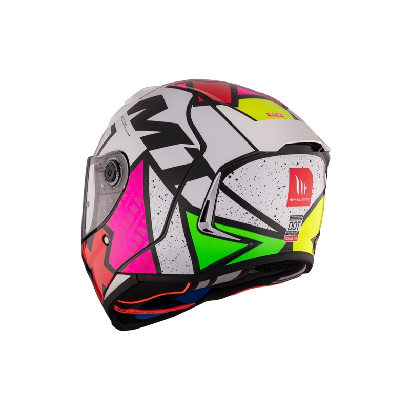 Casca moto integrala MT REVENGE 2 S Light CO alb-roz-galben lucios