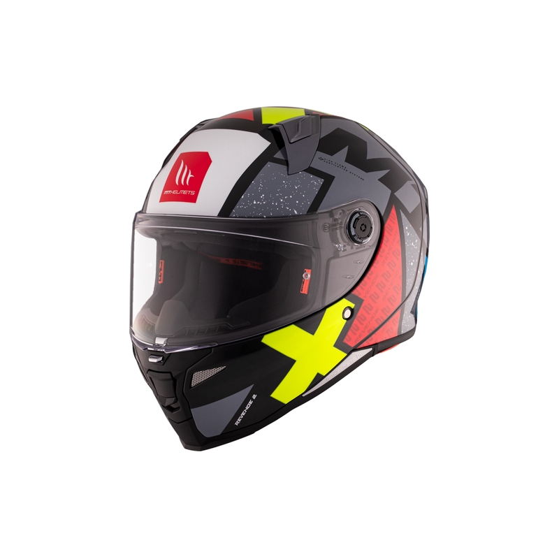 Casca moto integrala MT REVENGE 2 S Light CO negru-rosu-galben lucios
