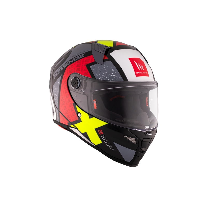 Casca moto integrala MT REVENGE 2 S Light CO negru-rosu-galben lucios