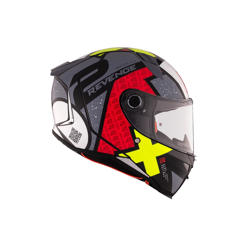 Casca moto integrala MT REVENGE 2 S Light CO negru-rosu-galben lucios