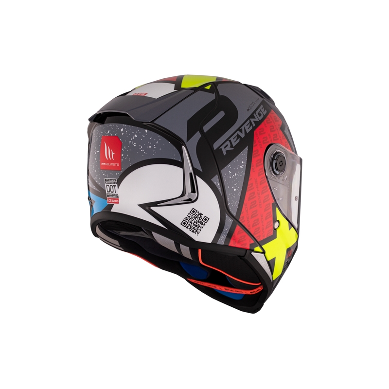 Casca moto integrala MT REVENGE 2 S Light CO negru-rosu-galben lucios