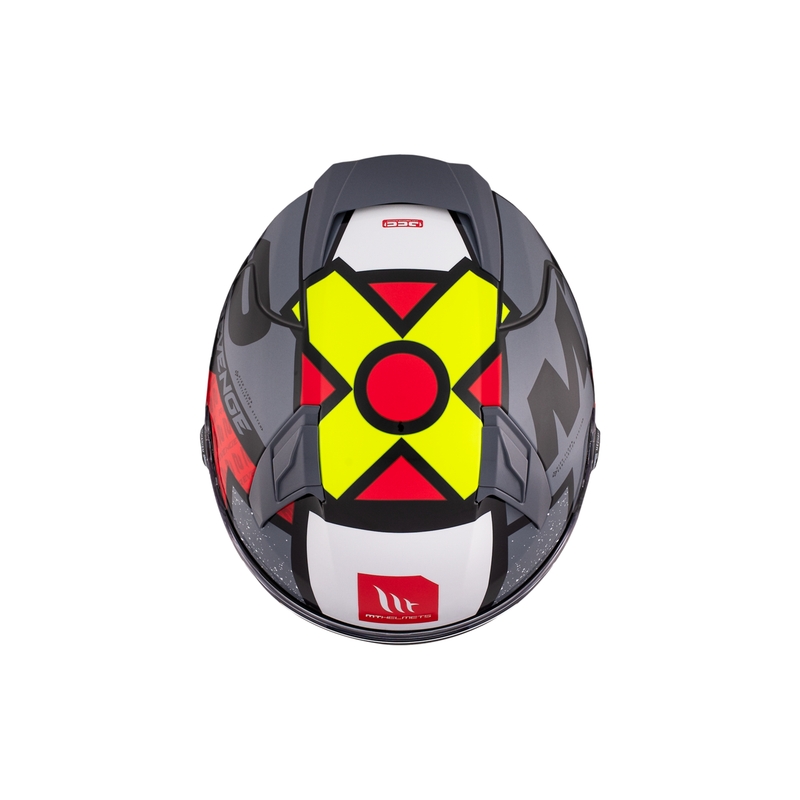 Casca moto integrala MT REVENGE 2 S Light CO negru-rosu-galben lucios