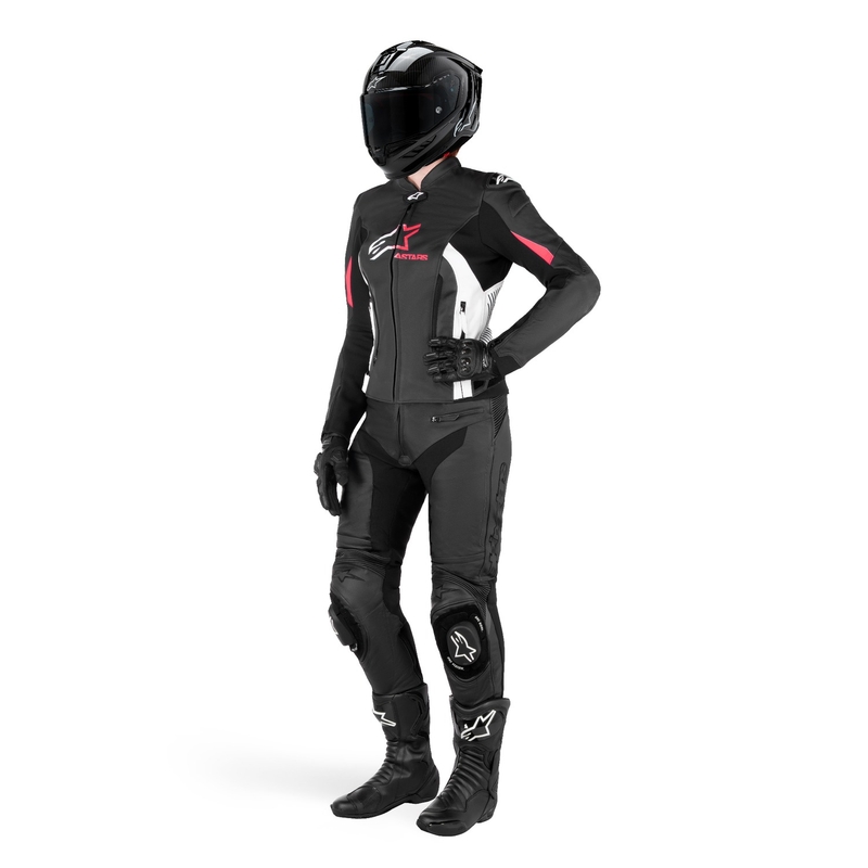Geaca moto dama Alpinestars GP PLUS 4 negru-alb-roz