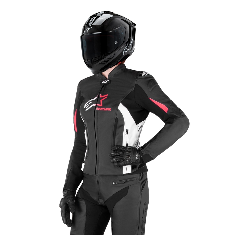 Geaca moto dama Alpinestars GP PLUS 4 negru-alb-roz