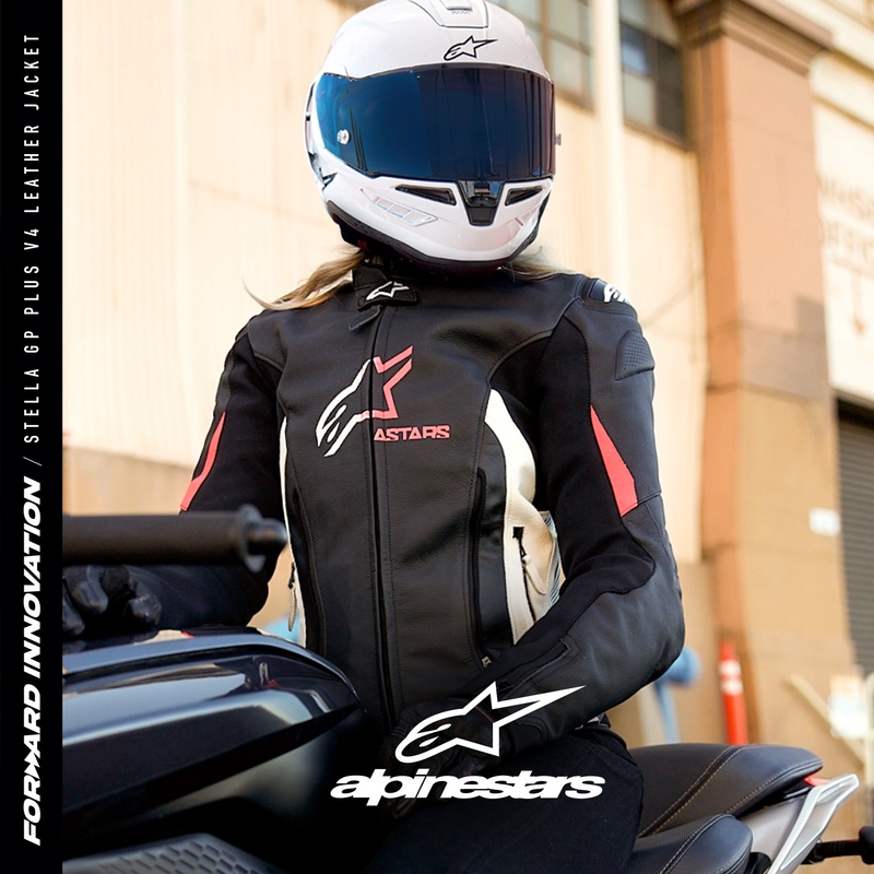 Geaca moto dama Alpinestars GP PLUS 4 negru-alb-roz