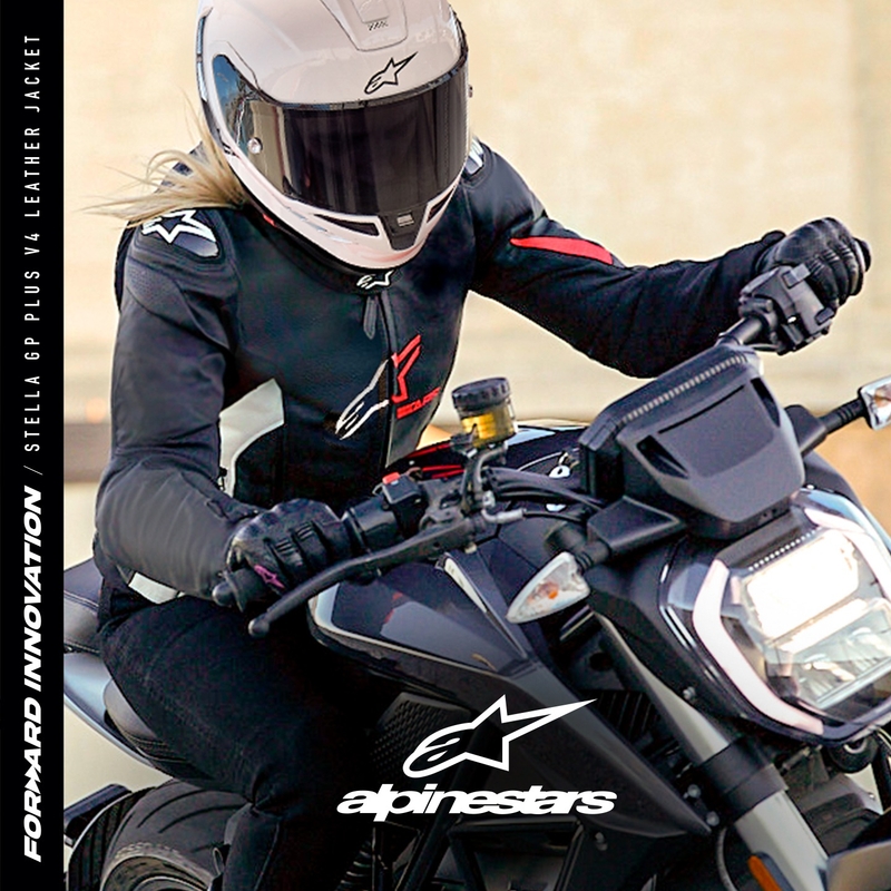 Geaca moto dama Alpinestars GP PLUS 4 negru-alb-roz