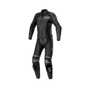 Costum de motocicletă din piele din două piese Alpinestars STELLA GP PLUS 2 negru-gri metalic