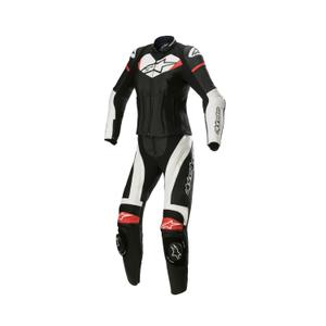 Costum de motocicletă din piele din două piese Alpinestars STELLA GP PLUS 2 negru-alb-roșu