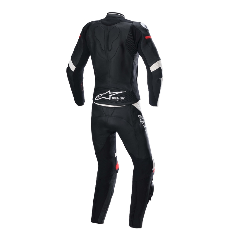 Costum de motocicletă din piele din două piese Alpinestars STELLA GP PLUS 2 negru-alb-roșu
