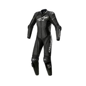 Costum motocicletă Alpinestars STELLA GP PLUS 2 pentru femei, din piele, negru-alb-gri metalic