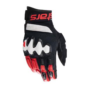 Mănuși moto Alpinestars Halo negru-alb-roșu
