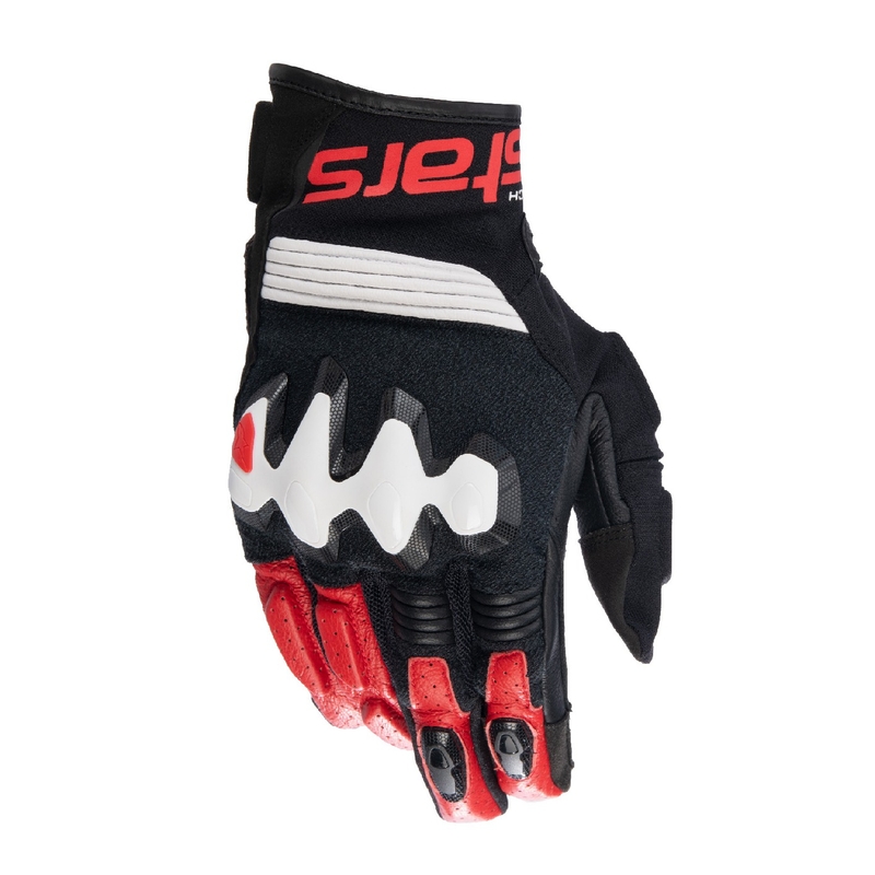 Mănuși moto Alpinestars Halo negru-alb-roșu