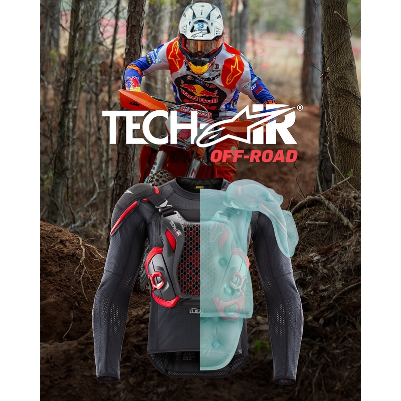 Vesta airbag cu sistem TECH-AIR®OFF-ROAD Alpinestars negru-rosu