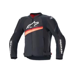 Jacheta moto Alpinestars T-GP PLUS R 4 Airflow negru-rosu fluo
