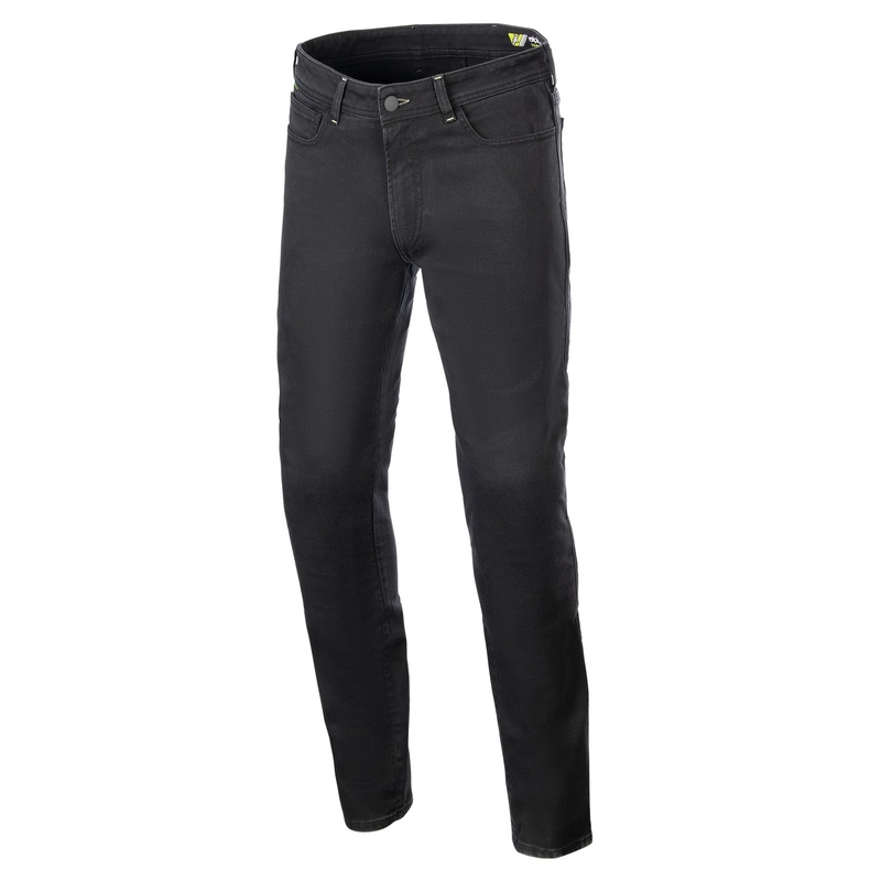 Blugi negri pentru motociclete Alpinestars Copper 3 denim spalat