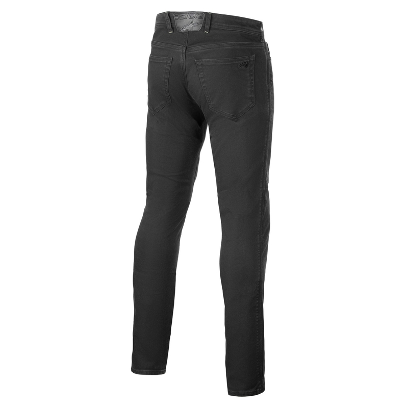 Blugi negri pentru motociclete Alpinestars Copper 3 denim spalat
