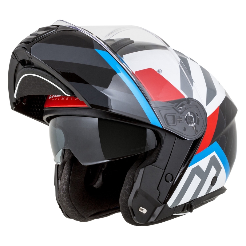 Casca de motociclete rabatabila Cassida Modulo 2.1 Profile alb-negru-albastru-gri