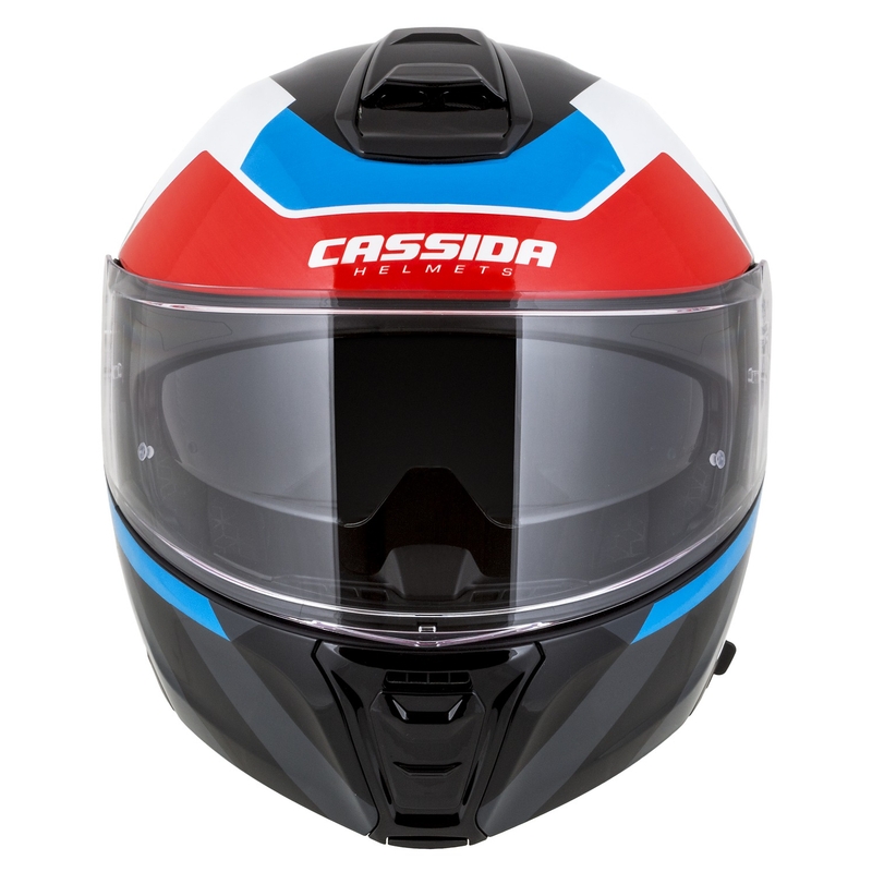 Casca de motociclete rabatabila Cassida Modulo 2.1 Profile alb-negru-albastru-gri