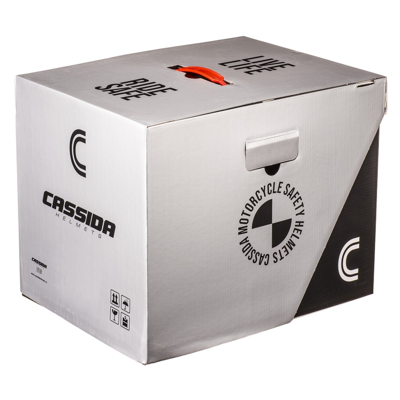 Casca de motociclete rabatabila Cassida Modulo 2.1 Profile alb-negru-galben fluor-gri