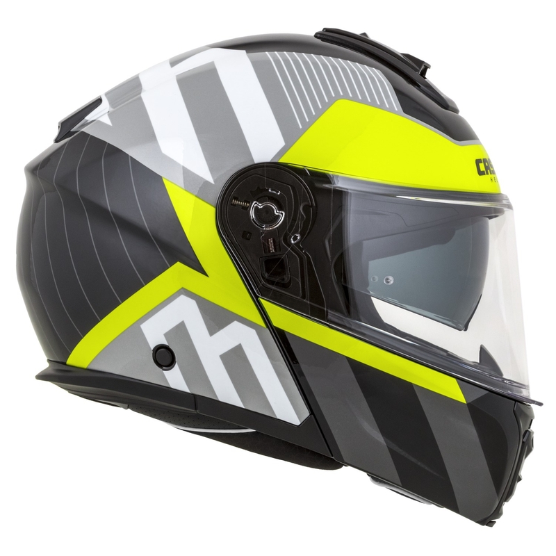 Casca de motociclete rabatabila Cassida Modulo 2.1 Profile alb-negru-galben fluor-gri