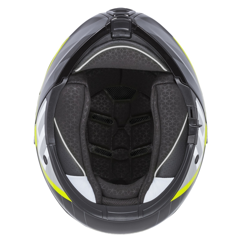Casca de motociclete rabatabila Cassida Modulo 2.1 Profile alb-negru-galben fluor-gri