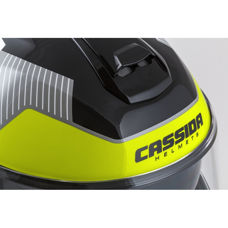 Casca de motociclete rabatabila Cassida Modulo 2.1 Profile alb-negru-galben fluor-gri