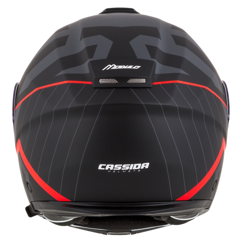 Cască de motocicletă rabatabilă Cassida Modulo 2.1 Profile negru-gri-roșu mat