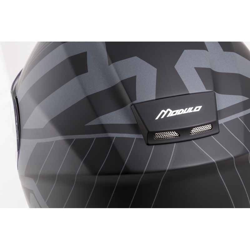 Cască de motocicletă rabatabilă Cassida Modulo 2.1 Profile Vision mat negru-gri reflectorizant