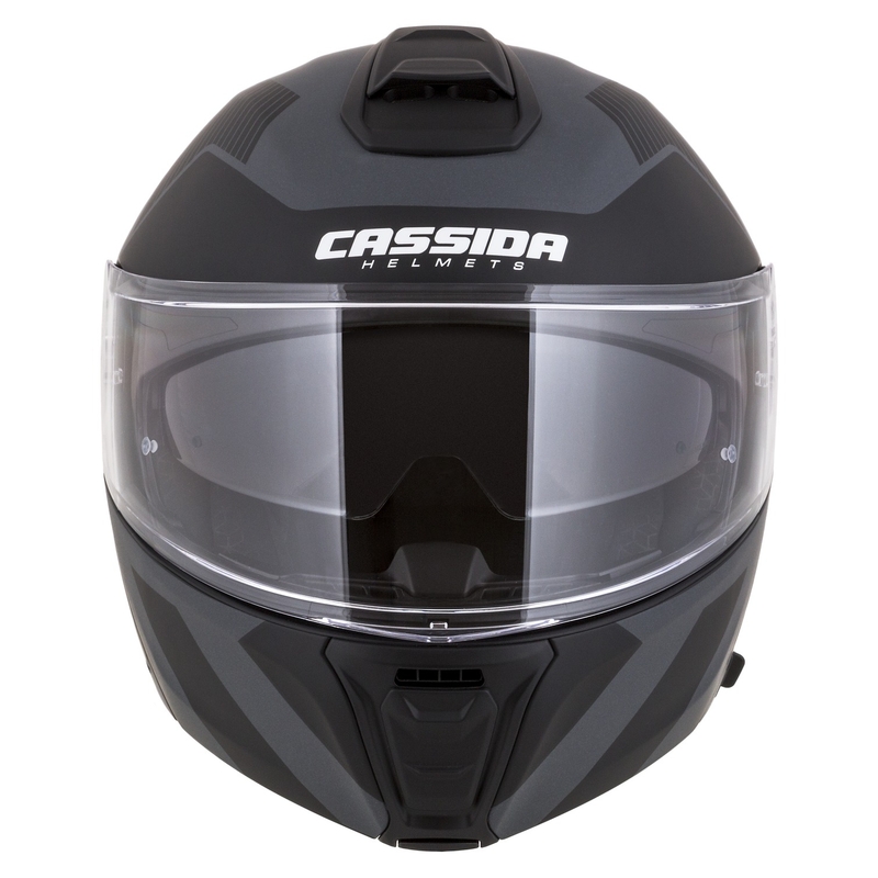 Cască de motocicletă rabatabilă Cassida Modulo 2.1 Profile Vision mat negru-gri reflectorizant