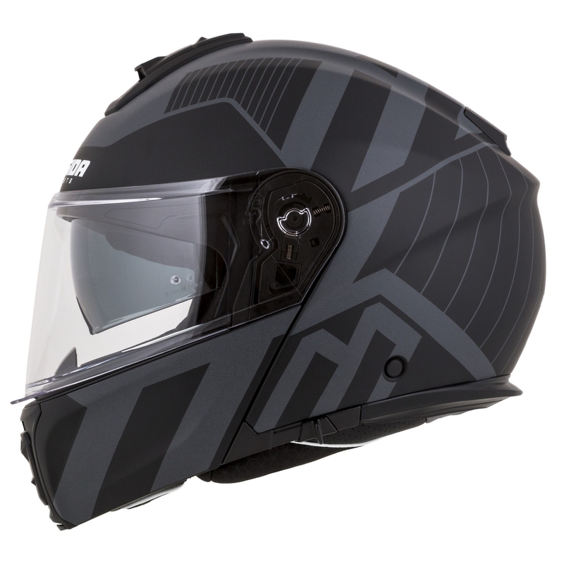 Cască de motocicletă rabatabilă Cassida Modulo 2.1 Profile Vision mat negru-gri reflectorizant