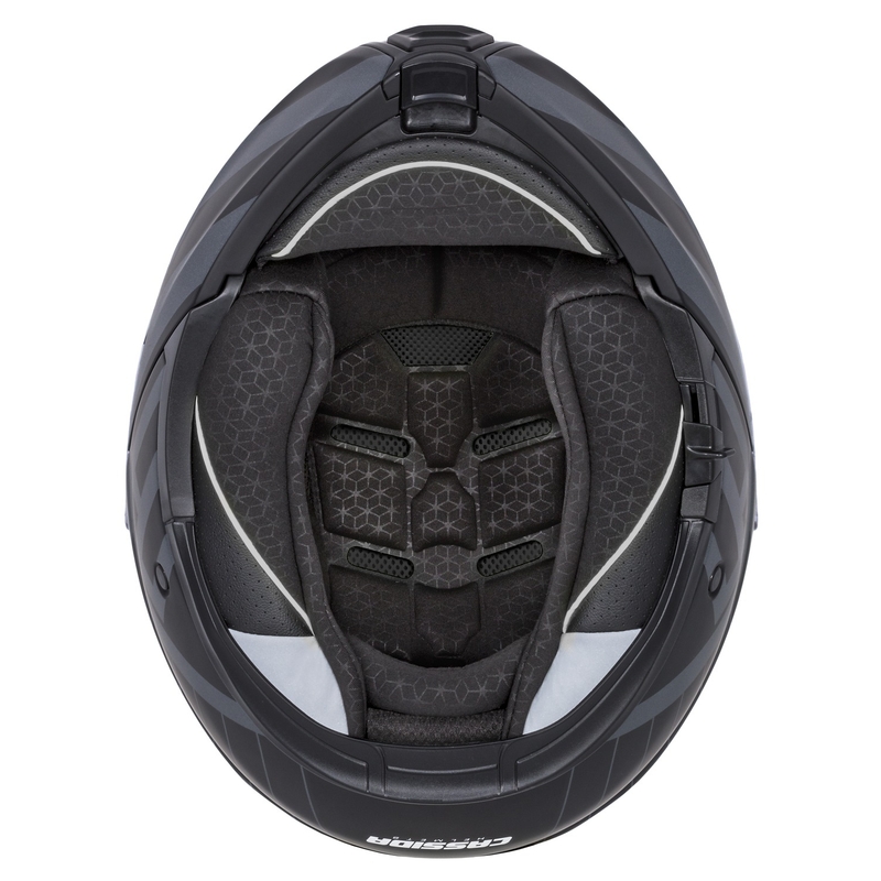 Cască de motocicletă rabatabilă Cassida Modulo 2.1 Profile Vision mat negru-gri reflectorizant