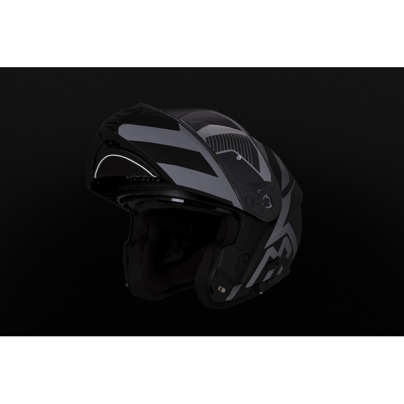 Cască de motocicletă rabatabilă Cassida Modulo 2.1 Profile Vision mat negru-gri reflectorizant