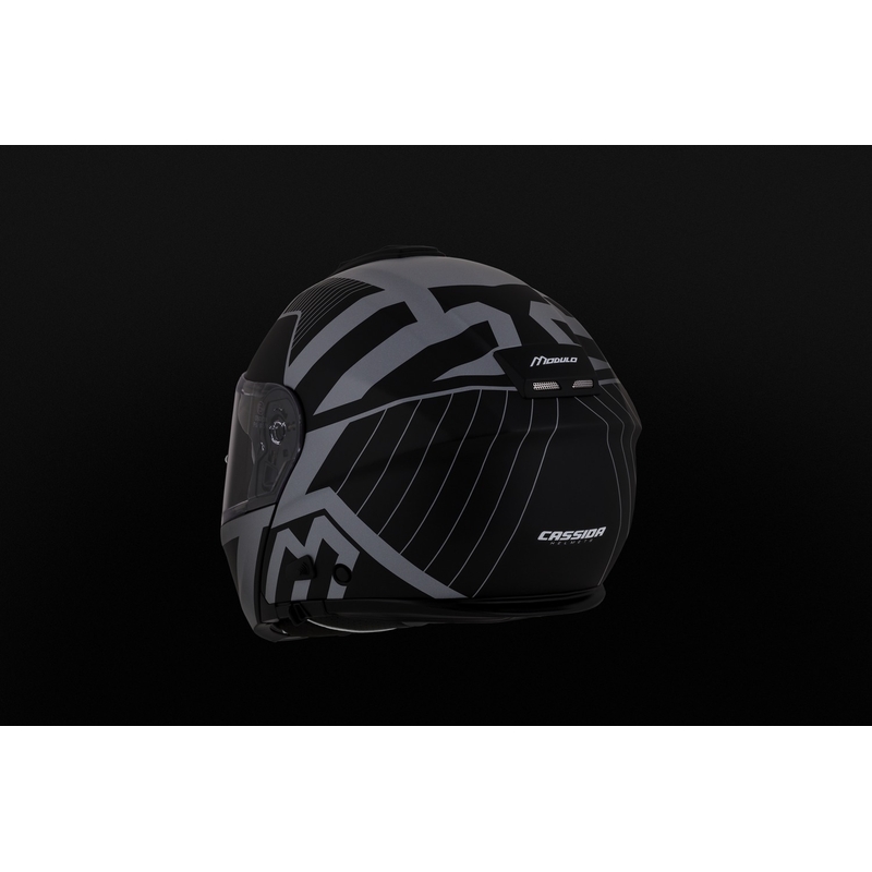 Cască de motocicletă rabatabilă Cassida Modulo 2.1 Profile Vision mat negru-gri reflectorizant