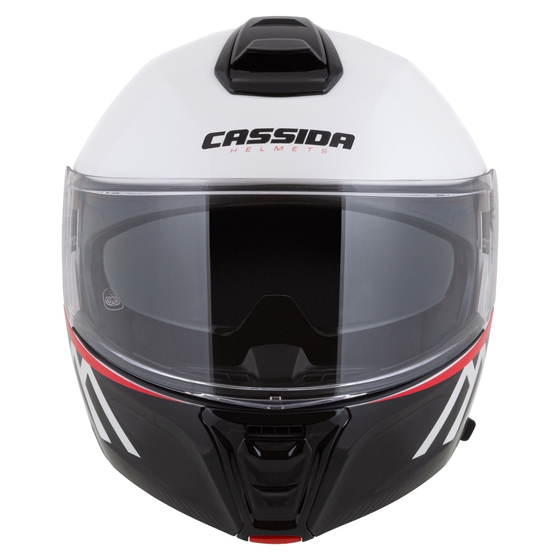 Cassida Cassida Modulo 2.1 Compass Flip Up Motocicletă Alb Perlat-Negru-Roșu-Argiliu