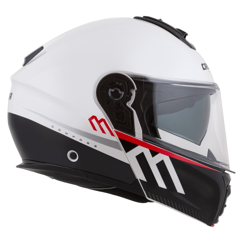 Cassida Cassida Modulo 2.1 Compass Flip Up Motocicletă Alb Perlat-Negru-Roșu-Argiliu