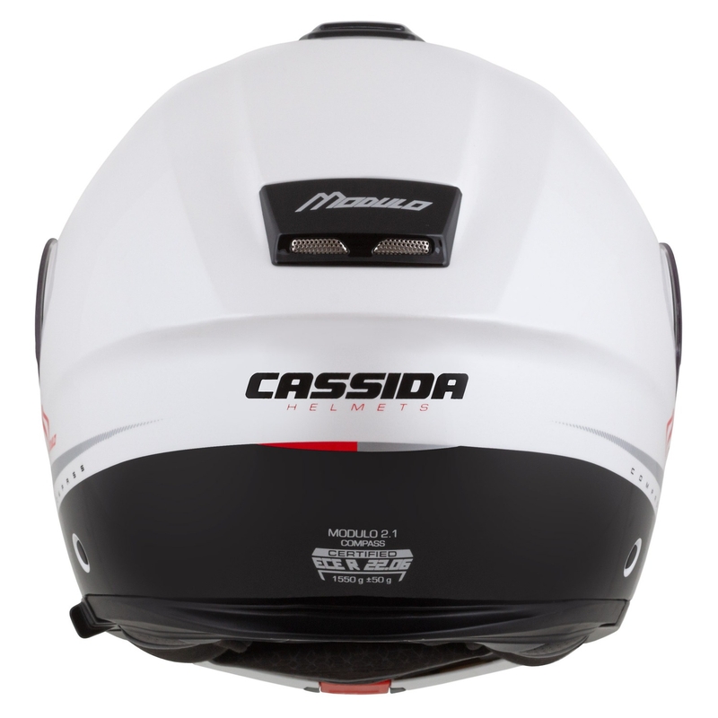 Cassida Cassida Modulo 2.1 Compass Flip Up Motocicletă Alb Perlat-Negru-Roșu-Argiliu