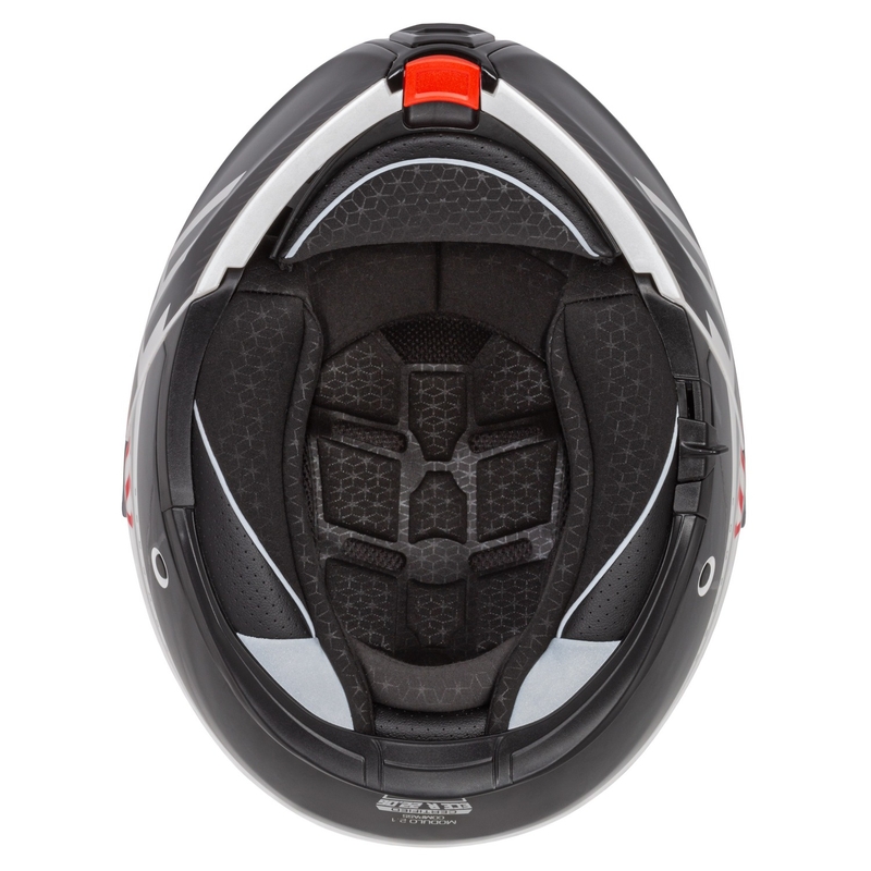 Cassida Cassida Modulo 2.1 Compass Flip Up Motocicletă Alb Perlat-Negru-Roșu-Argiliu