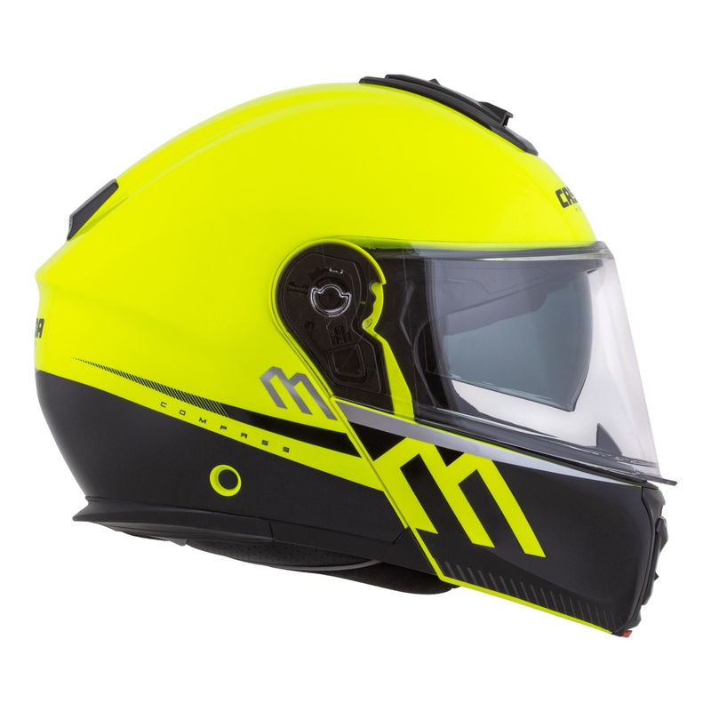 Casca de motociclete rabatabila Cassida Modulo 2.1 Busola galben fluo-negru-argintiu-rosu