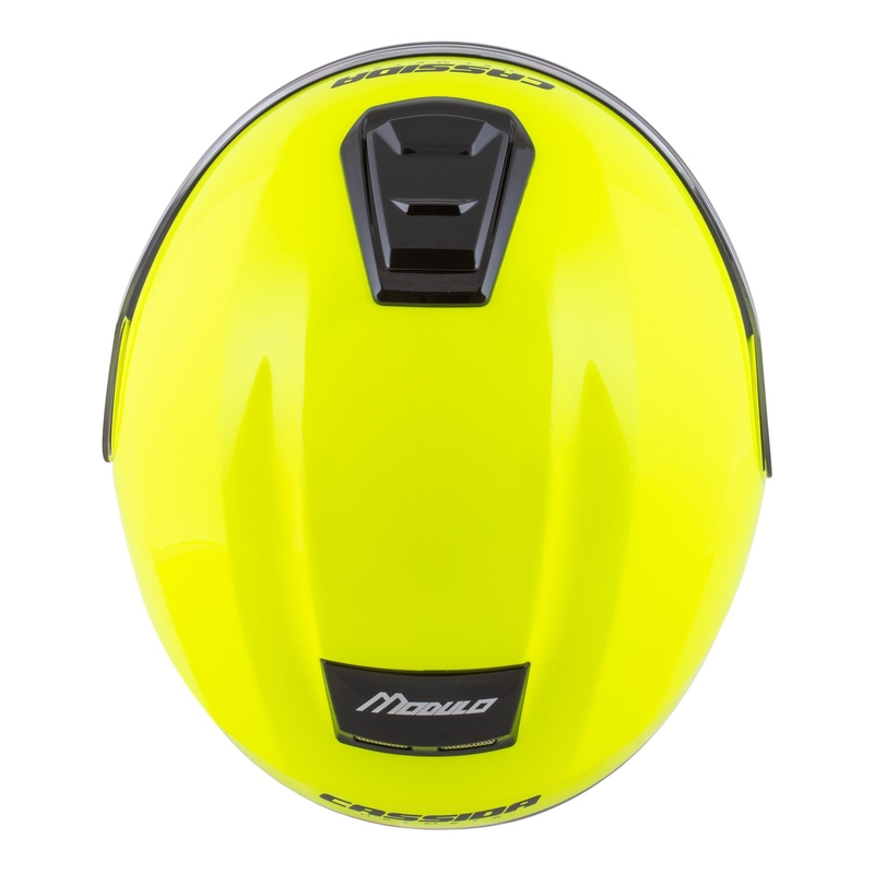 Casca de motociclete rabatabila Cassida Modulo 2.1 Busola galben fluo-negru-argintiu-rosu