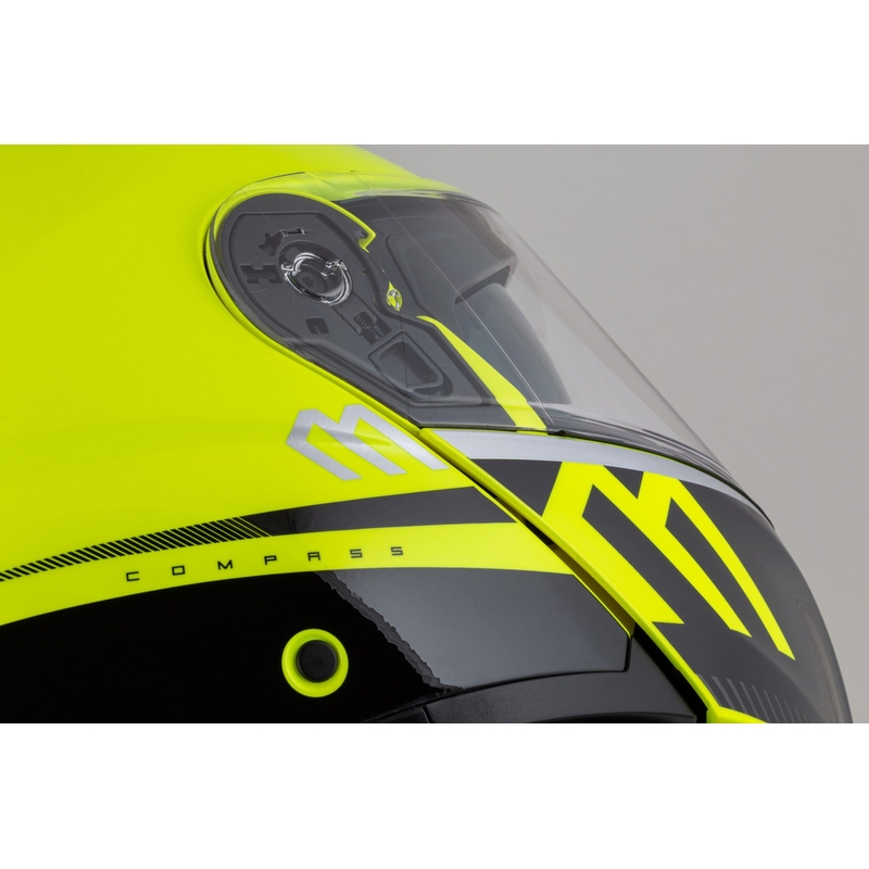 Casca de motociclete rabatabila Cassida Modulo 2.1 Busola galben fluo-negru-argintiu-rosu