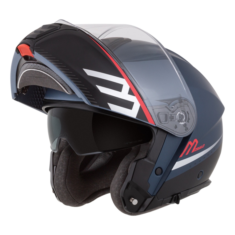 Casca de motociclete rabatabila Cassida Modulo 2.1 Busola albastru mat perlat-negru-rosu