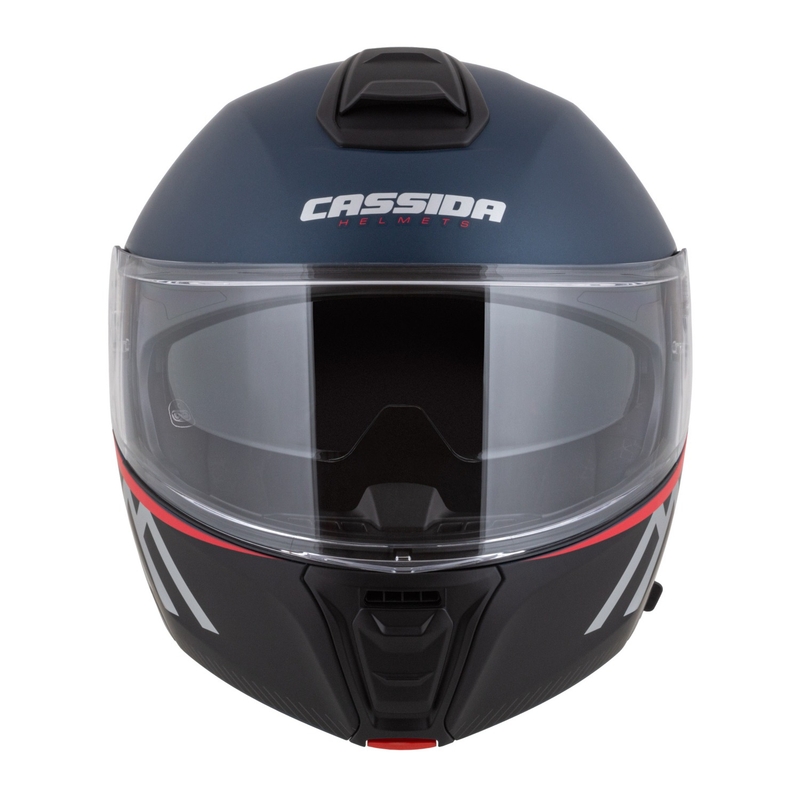 Casca de motociclete rabatabila Cassida Modulo 2.1 Busola albastru mat perlat-negru-rosu