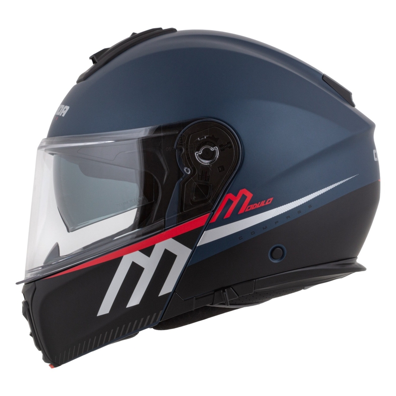 Casca de motociclete rabatabila Cassida Modulo 2.1 Busola albastru mat perlat-negru-rosu