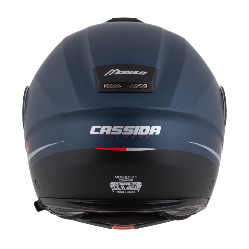 Casca de motociclete rabatabila Cassida Modulo 2.1 Busola albastru mat perlat-negru-rosu