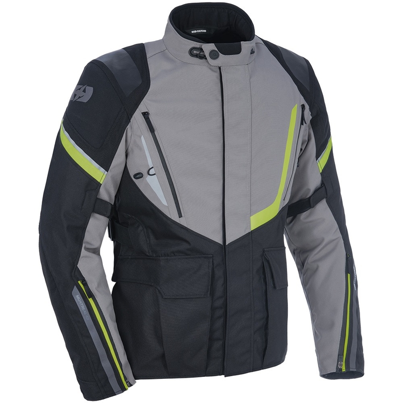 Jachetă moto Oxford Montreal 4.0 DRY2DRY™ negru-gri-galben fluor