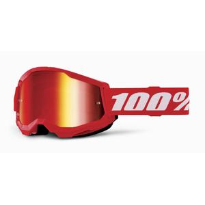 Ochelari de protecție motocross pentru copii 100% STRATA 2 roșu (plexiglas roșu)