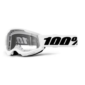 Ochelari de protectie motocross copii 100% STRATA 2 plexiglas transparent alb