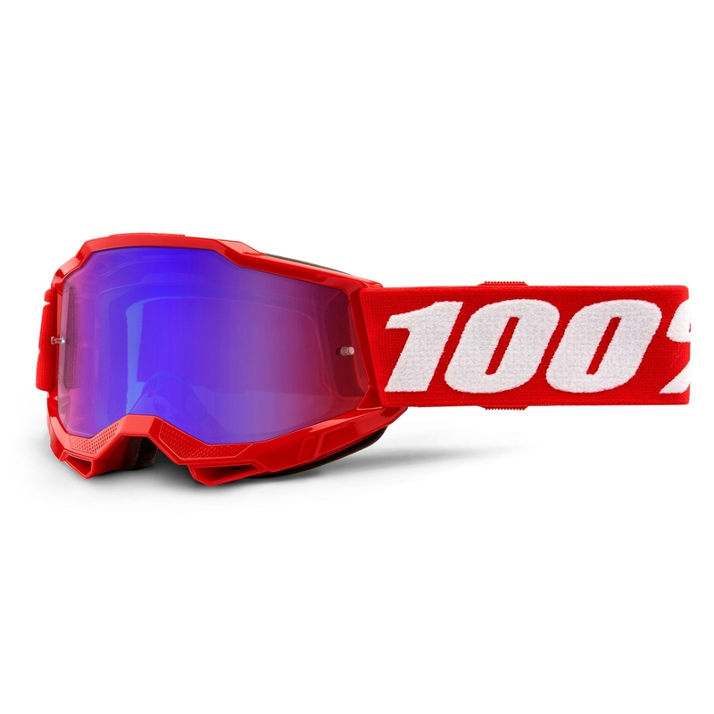 Ochelari Motocross Copii 100% USA ACCURI 2 Red Mirror Red Blue Plexiglass