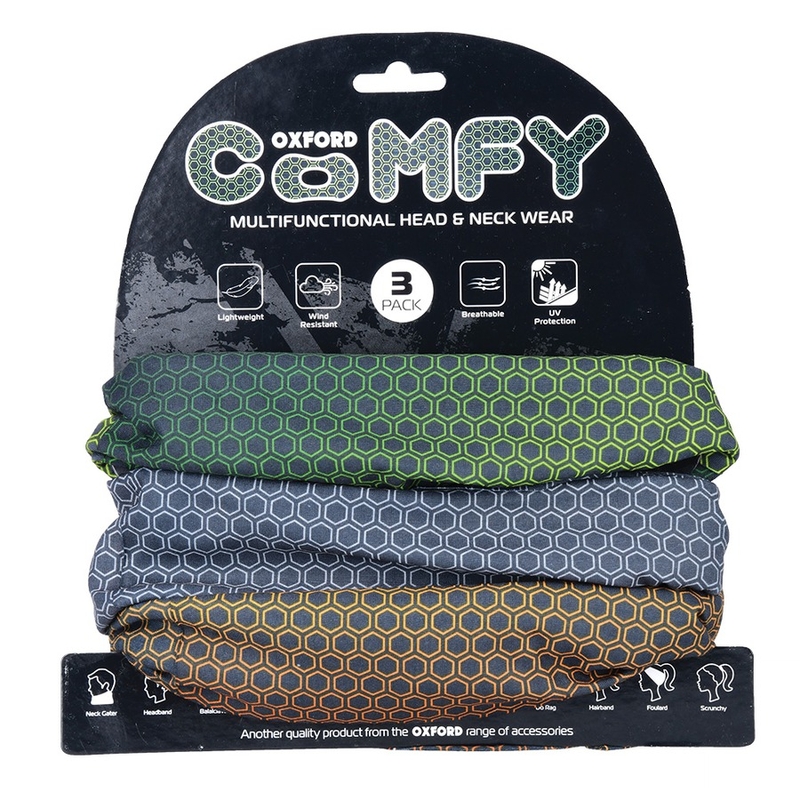 Oxford Comfy Narceous eșarfe moto multifuncționale 3 buc